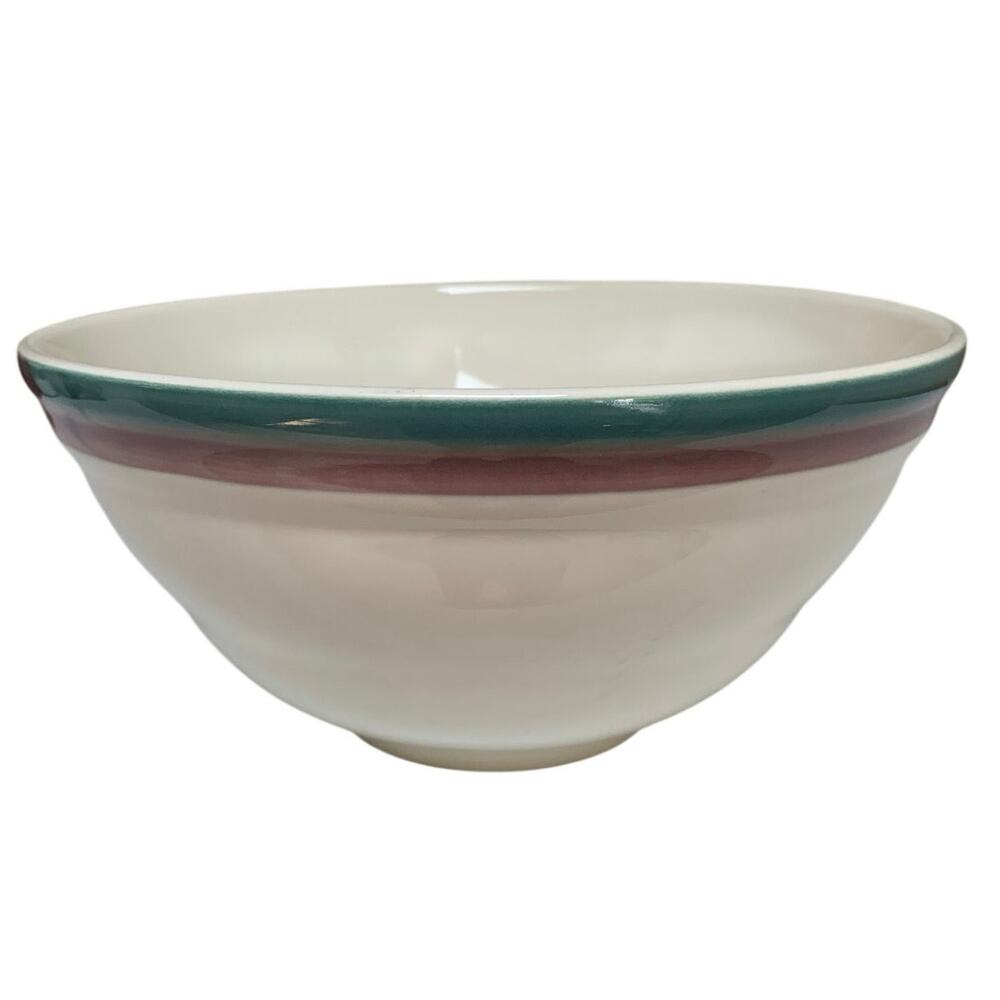 Vintage Pfatzgraff JUNIPER 8 Inch Mixing Serving Bowl Mauve Green Rim